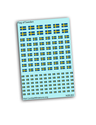 Swedish Flag Waterslide Decals | WWII Scale Model & Miniature Flag Decals | CombatMiniatures.org - Combat Miniatures