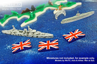 Union Jack Acrylic Flags - 23x14mm Marker Set of 10 - Combat Miniatures