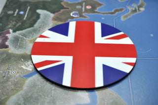 Union Jack Flag Roundel 4.4” x 4.4” Mobilization / New Build Tray | Glossy Hardboard - Combat Miniatures