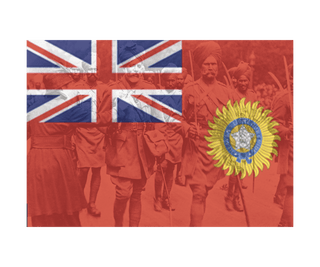 Union Jack with Star of India National Flag with Image Combat Label - Combat Miniatures