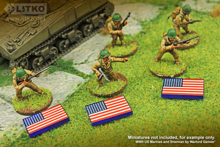 United States (1912 - 1959) Acrylic Flags – 23×14mm Marker Set of 10 - Combat Miniatures