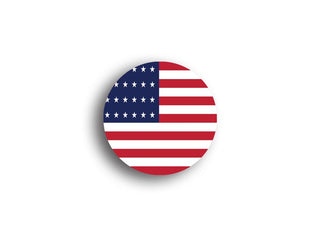 United States Flag, 28 Star 1846 - 1847 Roundel Markers Set of 10 (3/4") - Combat Miniatures