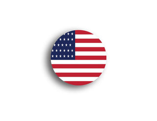 United States Flag, 34 Star 1865 - 1869 Roundel Markers Set of 10 (3/4") - Combat Miniatures