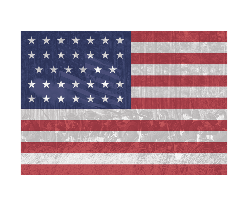 United States of American Flag with Image 1861-1863 Combat Label ...