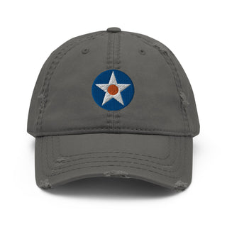 US Airforce Roundel Star with Red Dot Distressed Dad Hat - Combat Miniatures