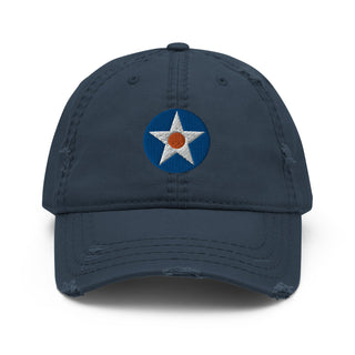 US Airforce Roundel Star with Red Dot Distressed Dad Hat - Combat Miniatures