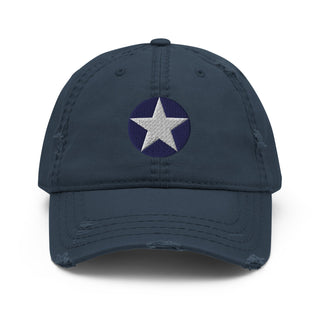US Airforce Roundel White Star Distressed Dad Hat - Combat Miniatures