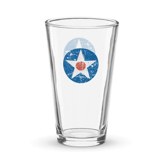 US Star with Red Dot Airforce Roundel Shaker pint glass - Combat Miniatures