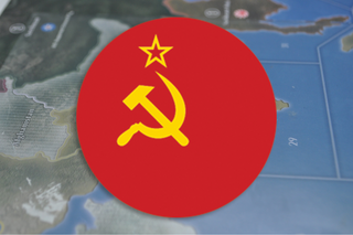 Custom USSR Flag 4.4” x 4.4” Mobilization / New Build Tray | Glossy Hardboard