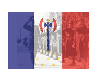 Vichy France National Flag with Image Combat Label - Combat Miniatures