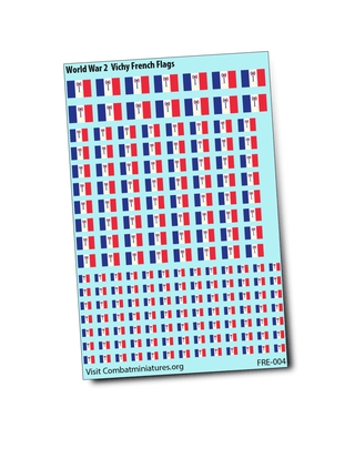 Vichy French Flag Water Slide Decals - Combat Miniatures