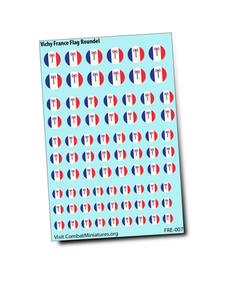 Vichy French Roundel Flag Water Slide Decals - Combat Miniatures