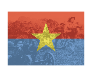 Viet - Cong Flag with Image Combat Label - Combat Miniatures