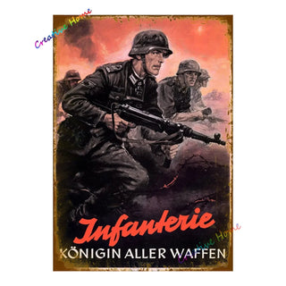 Vintage German Poster Metal Signs, 2 Sizes - Combat Miniatures