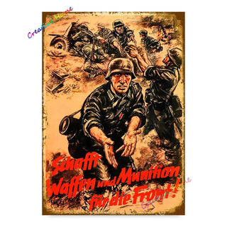 Vintage German Poster Metal Signs, 2 Sizes - Combat Miniatures