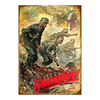 Vintage German Poster Metal Signs, 2 Sizes - Combat Miniatures