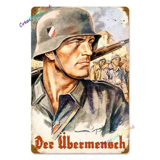 Vintage German Poster Metal Signs, 2 Sizes - Combat Miniatures