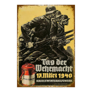 Vintage German Poster Metal Signs, 2 Sizes - Combat Miniatures