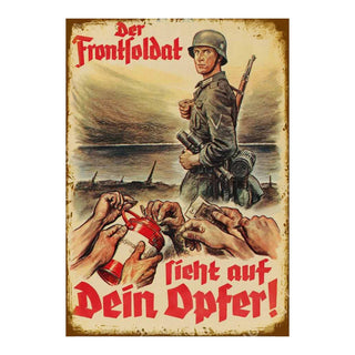 Vintage German Poster Metal Signs, 2 Sizes - Combat Miniatures