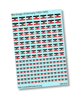 War Ensign of Germany (1933 - 1935) Water Slide Decal - Combat Miniatures