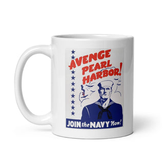 WW2 Recruitment Poster White glossy mug