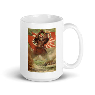 WW2 Axis Propaganda Poster White glossy mug