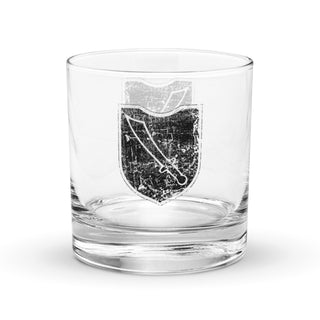 WW2 German Divisional Sheild Rocks glass | 10.5oz Military History Whiskey Glass - Combat Miniatures