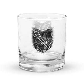 WW2 German Divisional Sheild Rocks glass | 10.5oz Military History Whiskey Glass - Combat Miniatures