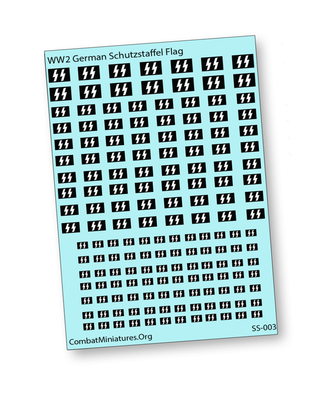 WW2 German Historical Flag Waterslide Decals (165 Flags, 3 Sizes) 2"x3" Card - Combat Miniatures