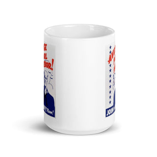 WW2 Recruitment Poster White glossy mug - Combat Miniatures