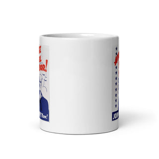 WW2 Recruitment Poster White glossy mug - Combat Miniatures