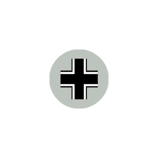 WWII Acrylic Faction Roundels, German Cross in Gray (x10) - Combat Miniatures