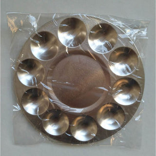 10 - hole Aluminum Circular Palette For Oil or Water Color Paints - Combat Miniatures