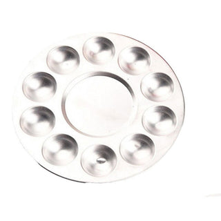 10 - hole Aluminum Circular Palette For Oil or Water Color Paints - Combat Miniatures