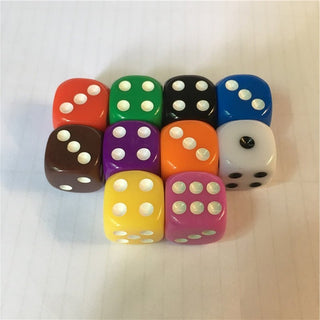 10Pc 16mm Your Choice Color D6 Pack - Combat Miniatures