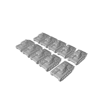 10pc 3D Printed German Panzer III Set - Combat Miniatures