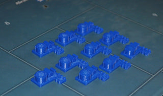 10pc 3D Printed Naval Base in Blue Set - Combat Miniatures