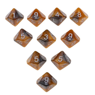 10pcs Double - colors D10 Multi - sided Dice Set - Combat Miniatures