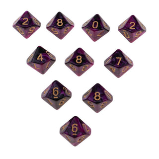 10pcs Double - colors D10 Multi - sided Dice Set - Combat Miniatures