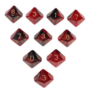 10pcs Double - colors D10 Multi - sided Dice Set - Combat Miniatures