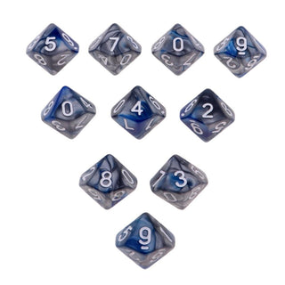 10pcs Double - colors D10 Multi - sided Dice Set - Combat Miniatures