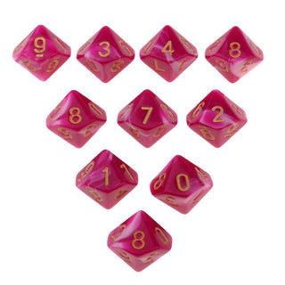 10pcs Double - colors D10 Multi - sided Dice Set - Combat Miniatures