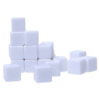 10pcs/pack Acrylic 16mm White Blank Dice - Combat Miniatures