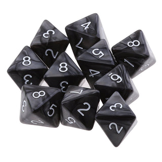 10pieces 8 Sided Dice D8 Polyhedral Dice for DND Party Table Board Games Dice Set Acrylic 1.6cm D8 Polyhedral Dices - Combat Miniatures