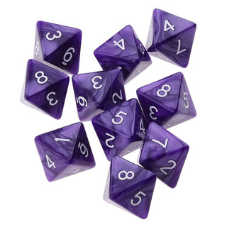 10pieces 8 Sided Dice D8 Polyhedral Dice for DND Party Table Board Games Dice Set Acrylic 1.6cm D8 Polyhedral Dices - Combat Miniatures
