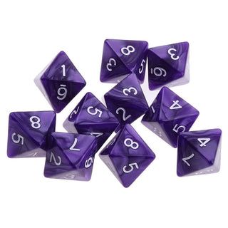 10pieces 8 Sided Dice D8 Polyhedral Dice for DND Party Table Board Games Dice Set Acrylic 1.6cm D8 Polyhedral Dices - Combat Miniatures