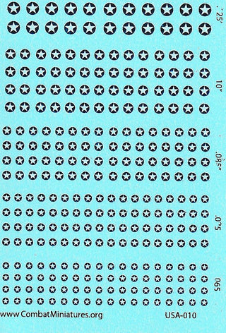 1/285 - 1/600 US Star Aircraft Roundel (Blue & White Only) - Combat Miniatures