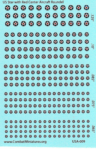 1/285 - 1/600 US Star with Red Dot Aircraft Roundel - Combat Miniatures