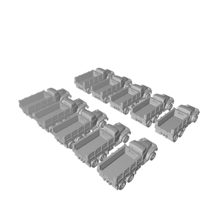 1/285 3D Printed US Ford Truck (x10) - Combat Miniatures