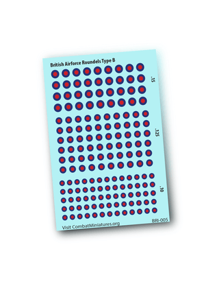 1/285 British Roundel Type B Water Slide Decals - Combat Miniatures